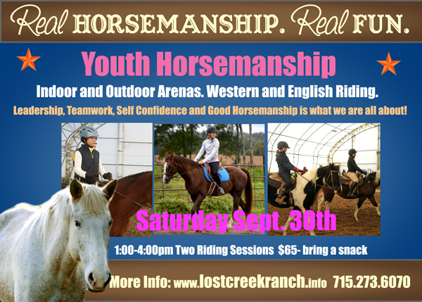 lost creek ranch wi youth horse riding lessons